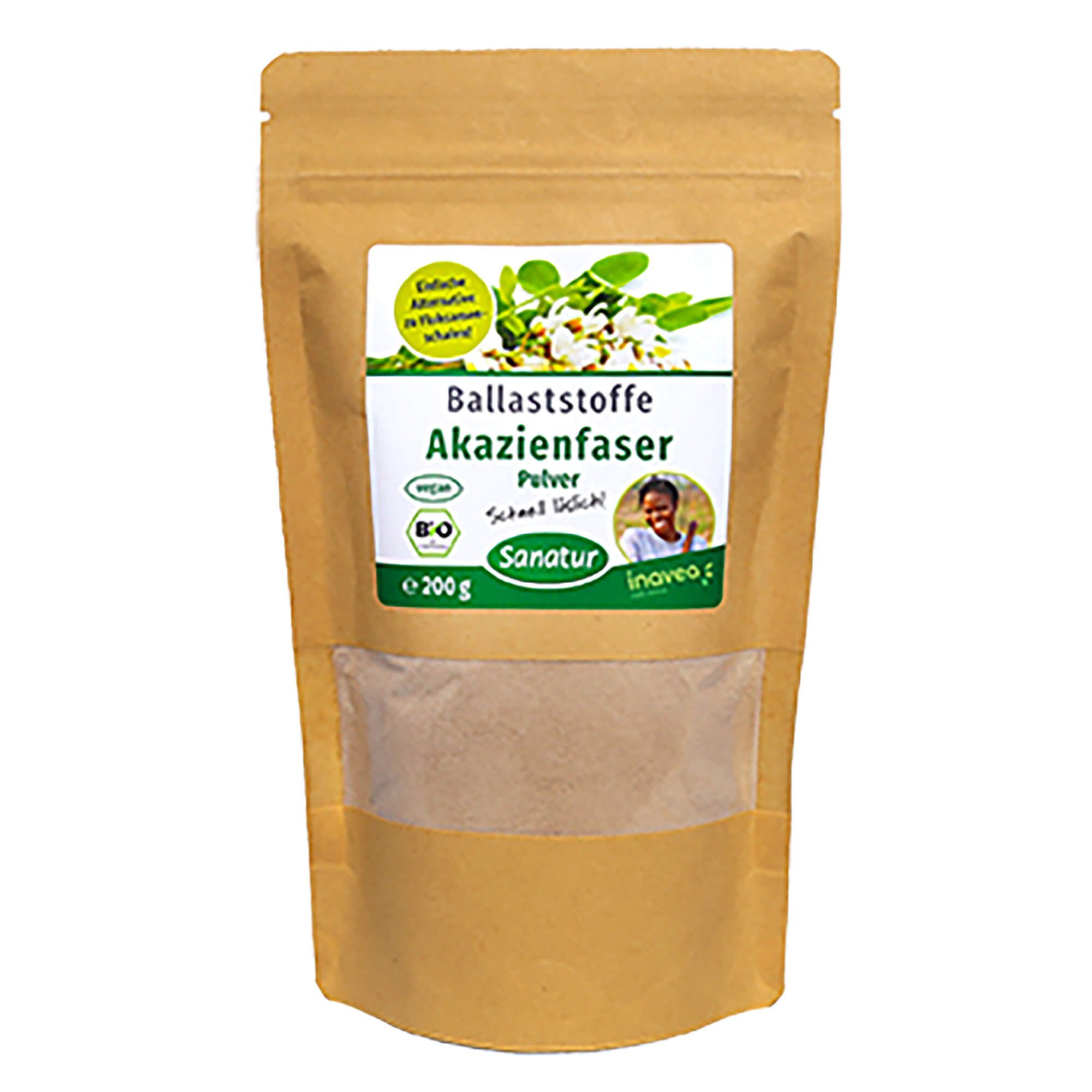 Produktansicht von Sanatur Akazienfaser BIO, 200 g Pulver