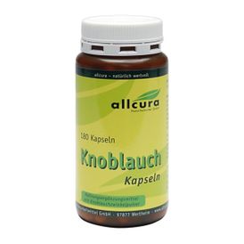 Produktansicht von allcura Knoblauch 500 mg – 180 Kapseln