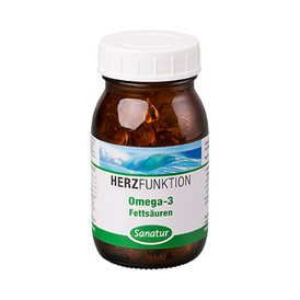 Produktansicht von Sanatur Omega-3 Fischöl mit EPA, DHA & Vitamin E – 120 Kapseln