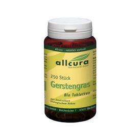 Produktansicht von allcura Gerstengras Bio 400 mg – 250 Tabletten