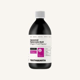 Produktansicht von Youth & Earth Liposomale Hyaluronsäure 100 mg – Drachenfrucht – 250 ml