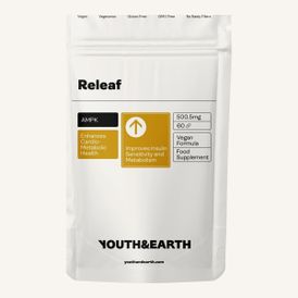 Produktansicht von Youth & Earth Releaf Berberin + Silymarin + Chrompicolinat – 60 Kapseln