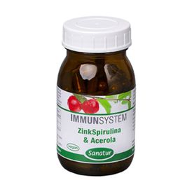 Produktansicht von Sanatur ZinkSpirulina & Acerola – 180 Kapseln