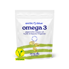 Produktansicht von Arctic Blue Vegane Omega 3 Kapseln 60 Stück – 100 % Vegane DHA-Quelle für Gehirn und Sehkraft, Nachhaltig & Umweltfreundlich – 60 Kapseln