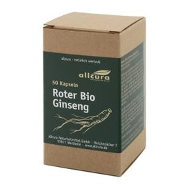 Produktansicht von allcura Roter Ginseng Bio 250 mg – 50 Kapseln