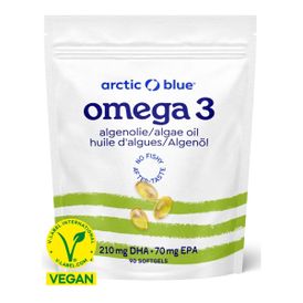 Produktansicht von Arctic Blue Omega-3 Algenöl DHA & EPA – 90 Kapseln