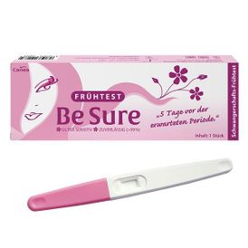 Produktansicht von BE SURE Schwangerschafts-Frühtest 10 mIU/ml – 1 Stück