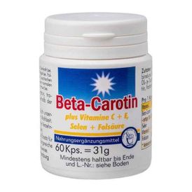 Produktansicht von Pharma Peter Beta-Carotin + Vitamin C + E – 60 Kapseln