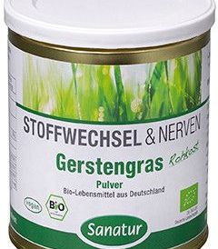 Produktansicht von Sanatur Bio-Gerstengras Pulver aus Deutschland – 250 g