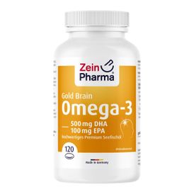 Produktansicht von ZeinPharma Omega-3 Gold Brain – 120 Kapseln