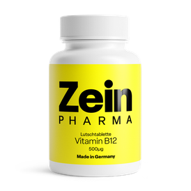 Produktansicht von ZeinPharma Vitamin B12 500 µg mit Zitronenaroma – 60 vegane Lutschtabletten
