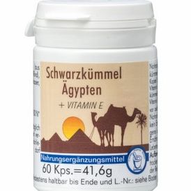 Produktansicht von Pharma Peter Schwarzkümmel Ägypten + Vitamin E – 60 Kapseln